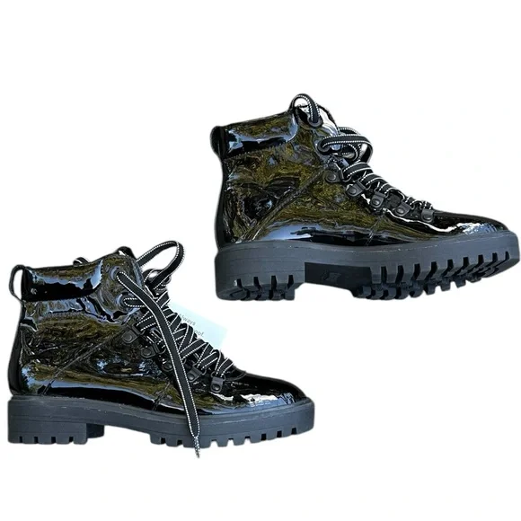 Cougar boots Black Nelson Nash Waterproof patent Leather Hikng Boots size 7 - Picture 6 of 7